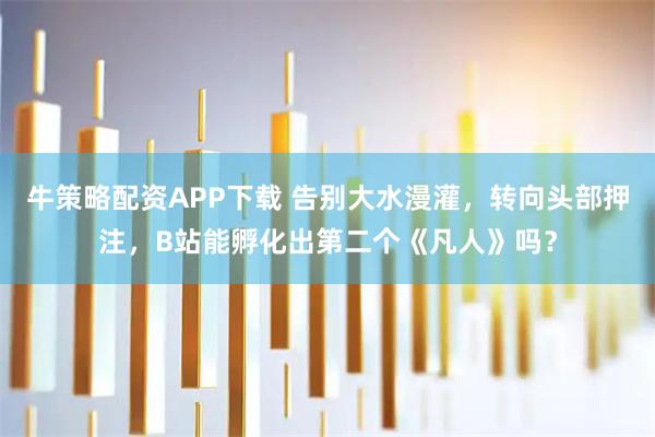 牛策略配资APP下载 告别大水漫灌，转向头部押注，B站能孵化出第二个《凡人》吗？
