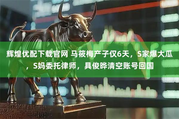 辉煌优配下载官网 马筱梅产子仅6天，S家爆大瓜，S妈委托律师，具俊晔清空账号回国